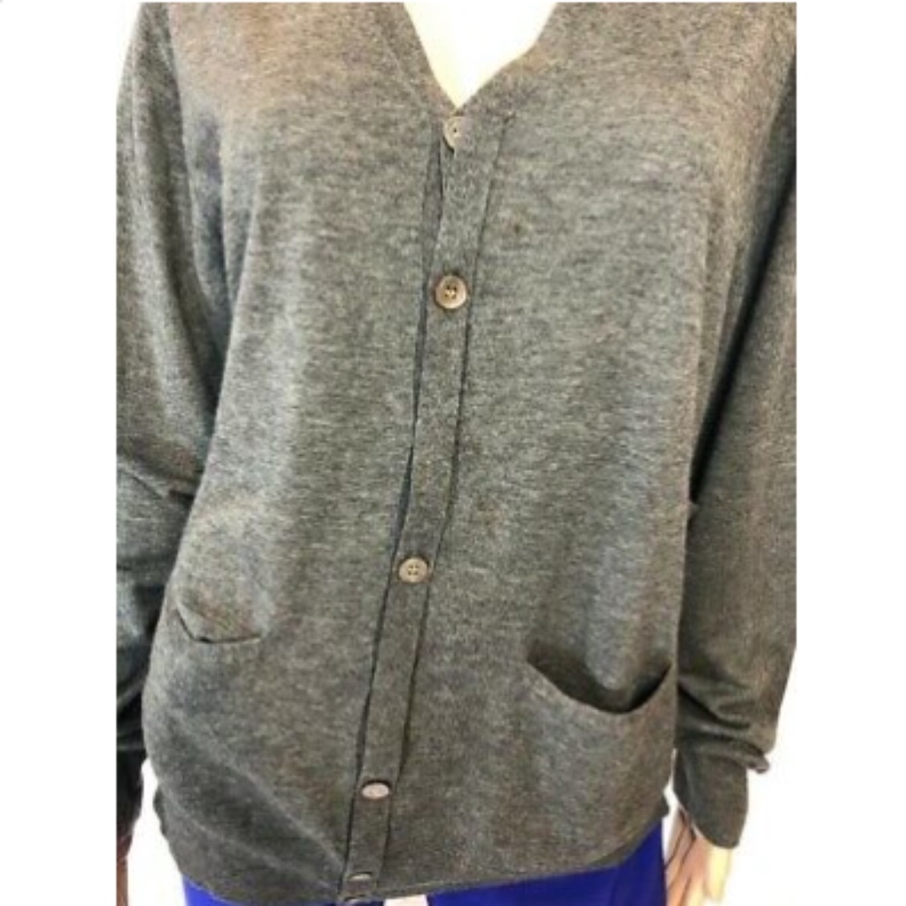 Mauro Grifoni Mens Sweater Cardigan Gray V-Neck 52 - Picture 3 of 12